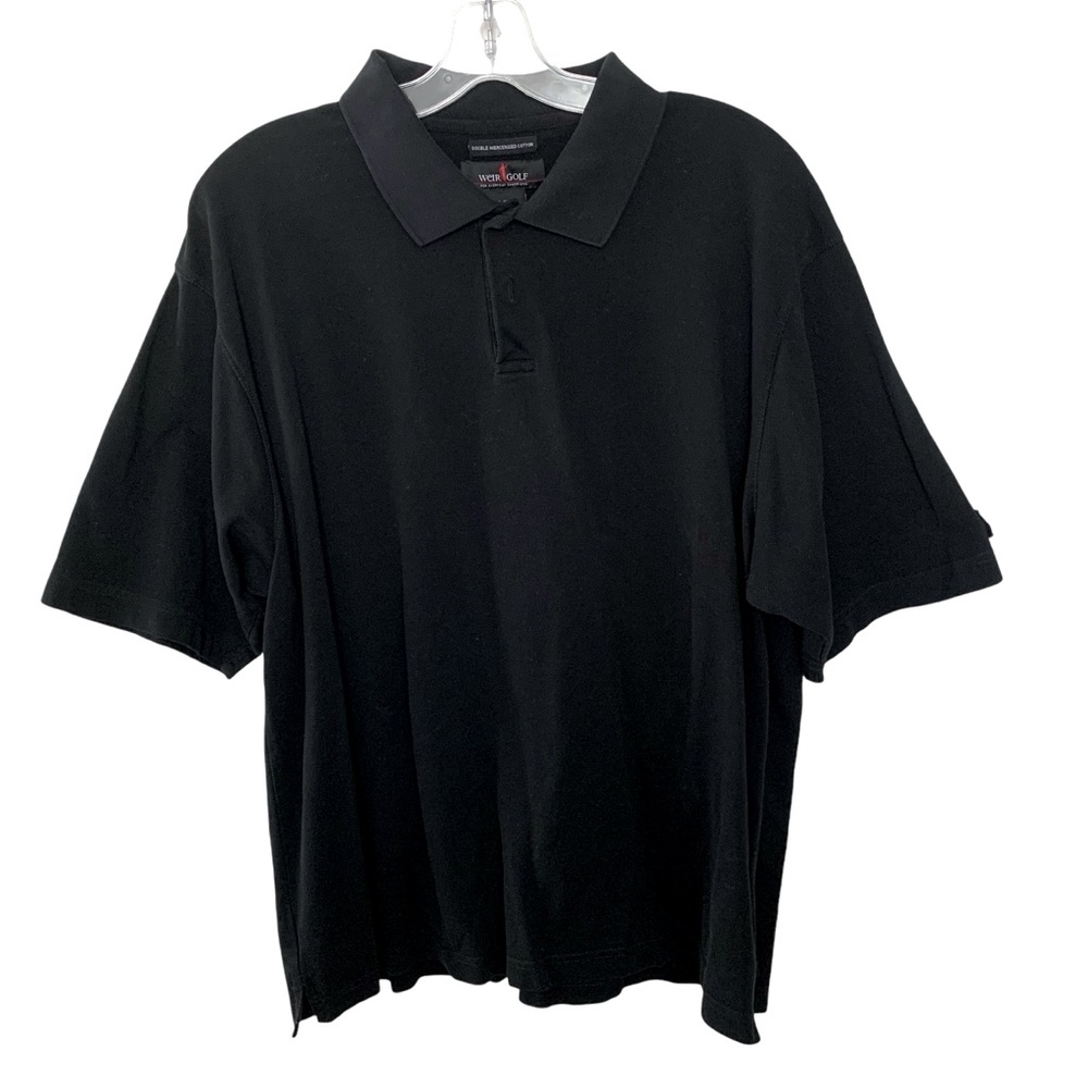 Weir Golf Shirt Black 2 Button Polo Short Sleeves Men’s Size Large L